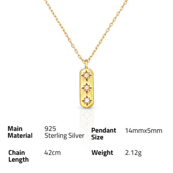 Chris April trendy 925 sterling silver gold plated long brand zircon pendant necklaces - Image 6