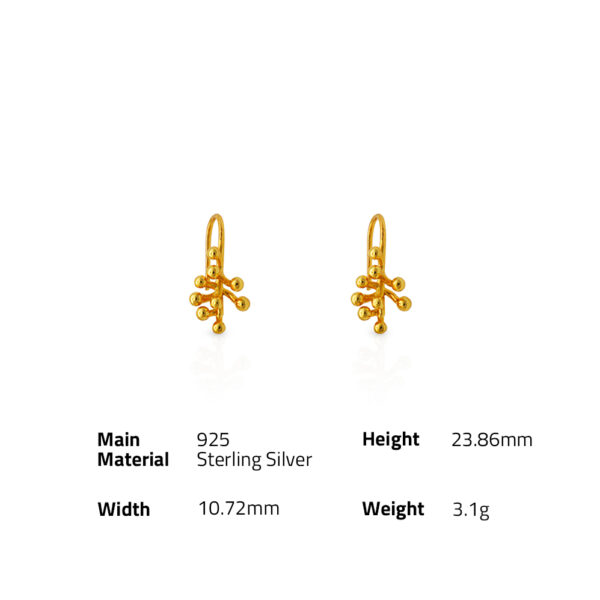 Chris April fine jewelry 925 sterling silver minimalist fire work shape ear hook earrings - Image 6