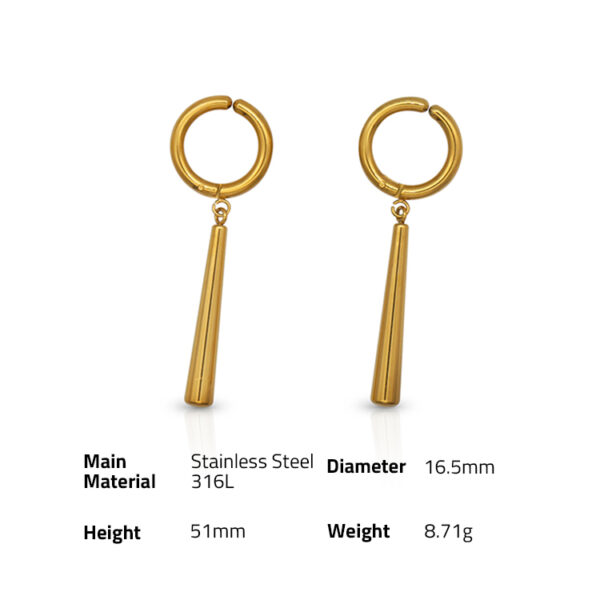 Chris April fashion in stock 316L Stainless Steel PVD gold plated ear clip on earring - Image 6