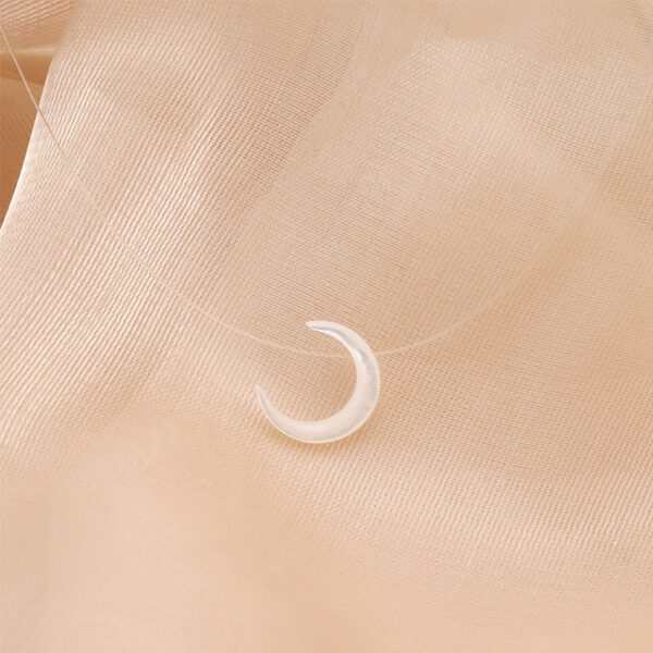 Chris April 316L stainless steel PVD gold plating invisible chain white sea shell moon necklace - Image 6