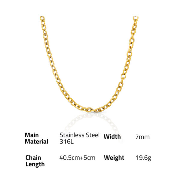 Chris April in stock 14k gold plated 316L Stainless steel Minimalist vintage Thick chain necklace for women - Image 6