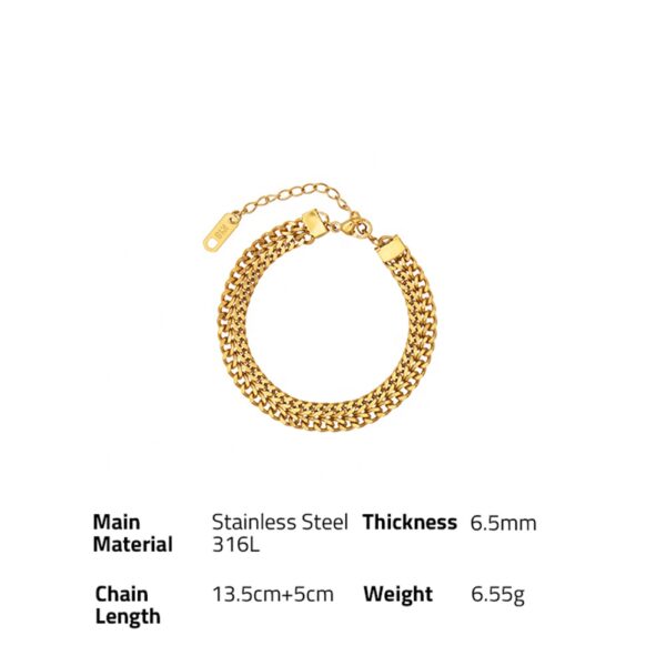 Chris April fashion design 316L stainless steel simple PVD gold plated personalized Modern chain bracelet - Image 6