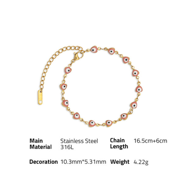 Chris April 316L stainless steel PVD plated tennis chain soft ceramic enamel pink fishes bracelets - Image 6