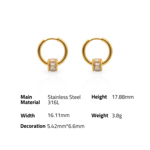 Chris April 316L stainless steel PVD gold plating earrings and necklace jewelry set for women and girls - Image 5