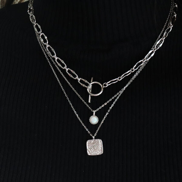 Chris April 925 sterling silver gold plated chunky OT chain layered essential necklace - Image 3