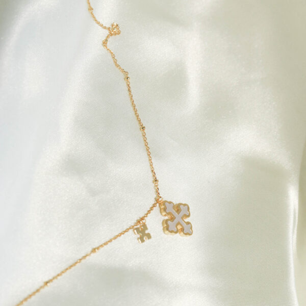 Chris April in stock 925 Sterling silver gold plated cross shell pendant necklace for Female - Image 4