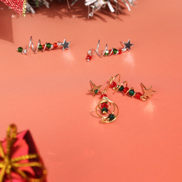 Chris April  in stock 925 sterling silver colorful christmas tree crystal zircon bead earring - Image 4