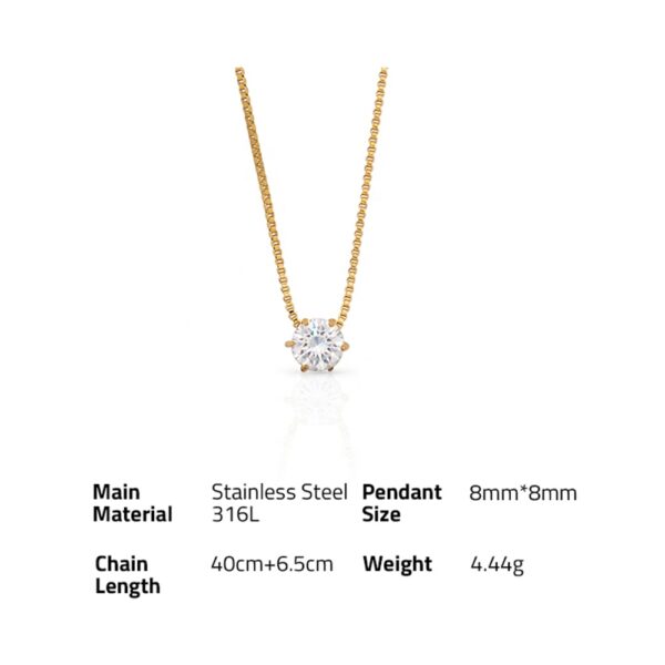 Chris April fashion Jewelry PVD gold plated 316L stainless steel Zircon pendant necklace for women - Image 6