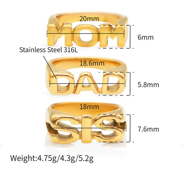 Chris April 316L stainless steel signet ring 18k gold men initial number hip hop ring - Image 3