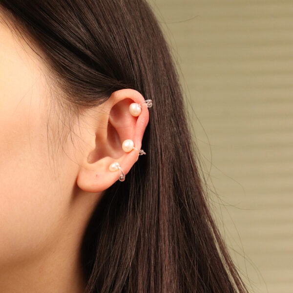 Chris April fashion jewelry plastic ear clip non-piecring freshwater pearls ear cuff earrings - Image 3