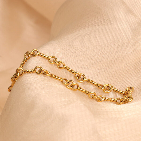 Chris April copper and brass jewelry PVD gold plated rope twisting bangles bracelet - Image 4