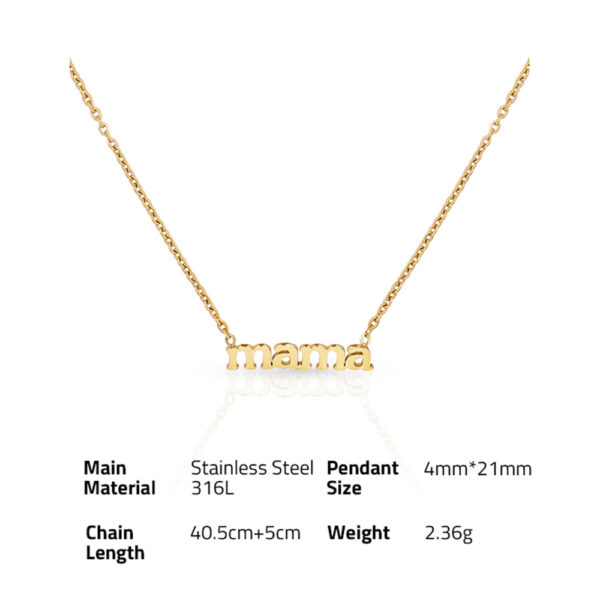 Chris April in Stock design 316L stainless steel simple PVD gold plated personalized MAMA alphabet pendant necklace - Image 6